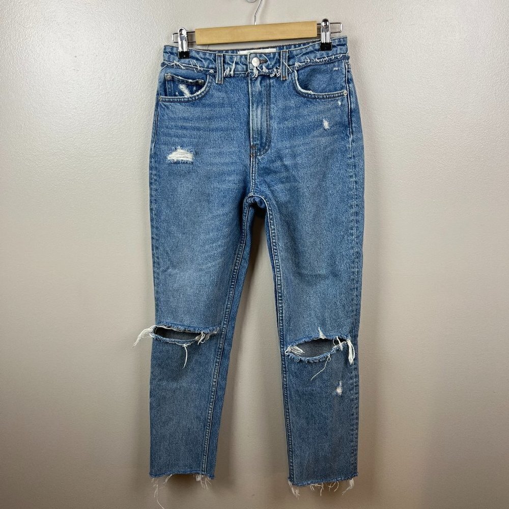 Reformation Julia High Rise Cigarette Jeans Size 26 Distressed Savu Wash Ankle